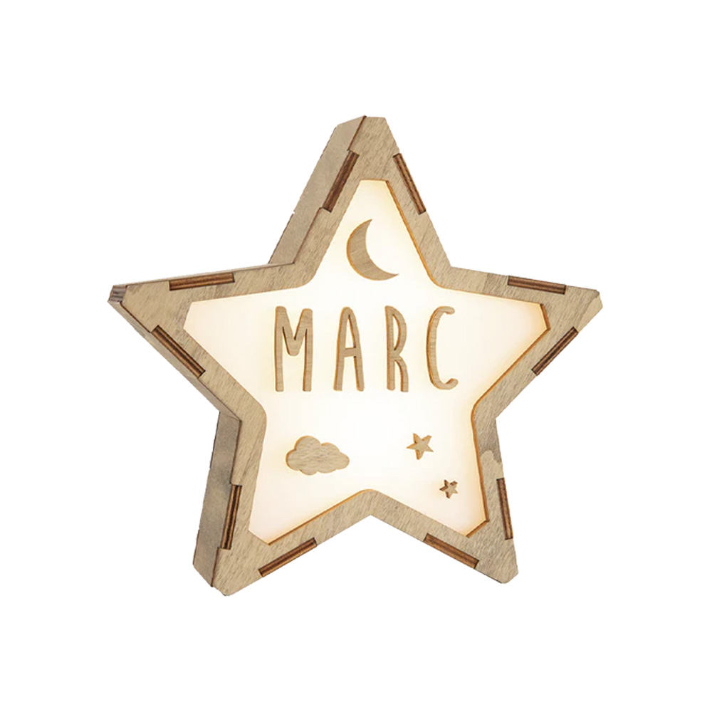 Lámpara de noche personalizada Estrella